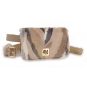 Mink Waist Bag with Leather Belt